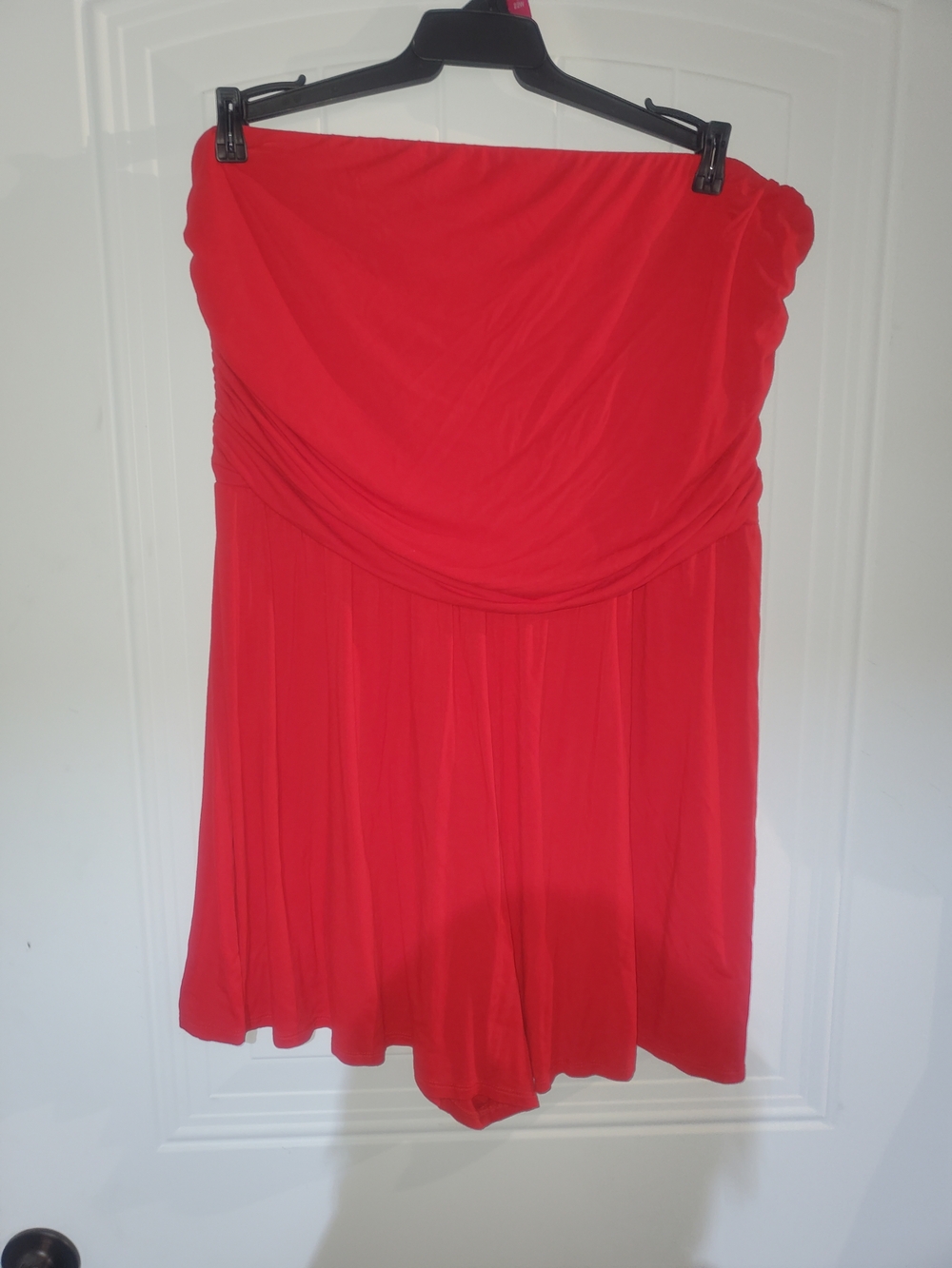 No Boundaries Strapless Red Romper